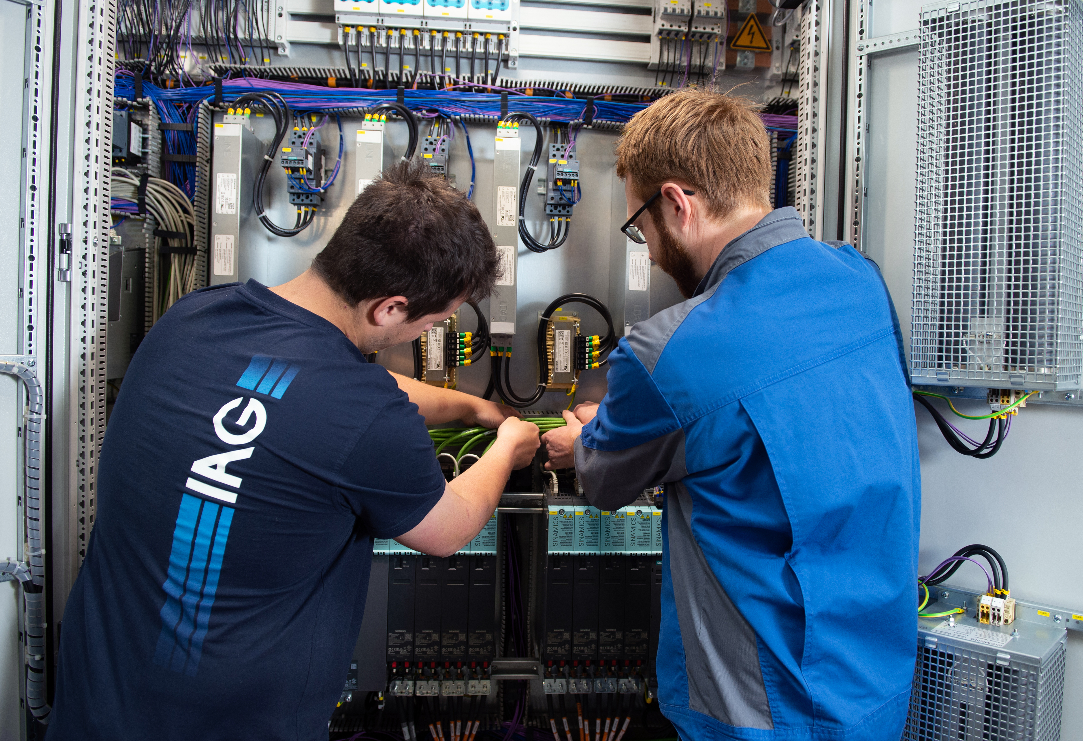IAG technician at the control panel